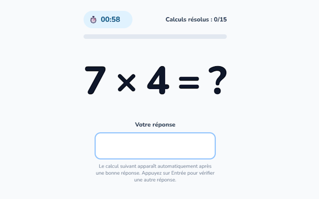 Aperçu de l’exercice Multiplications en folie