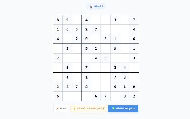 Aperçu de l’exercice Sudoku